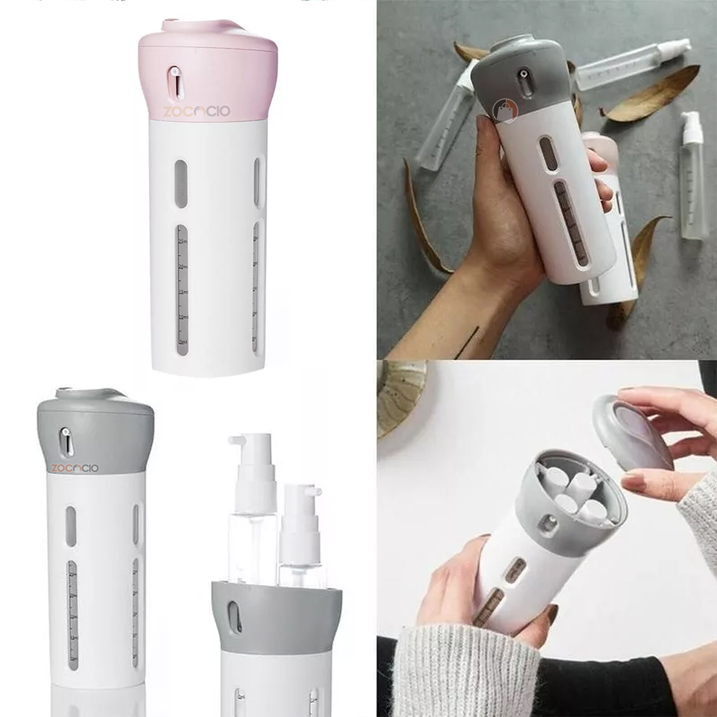 Vista 7 de Dispensador Viajero 4 En 1 Jabón Liquido - COLOR: Rosa